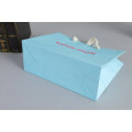 Ladies Carrier Blue Coated Paper Bag Shopping Bag Gift Bag Packaging Bag Packing Bag for Clothes/Apparel/Gift